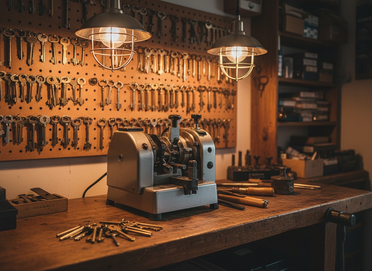 Reproduction de clés à Lyon 7 — atelier serrurerie avec machine de copie professionnelle